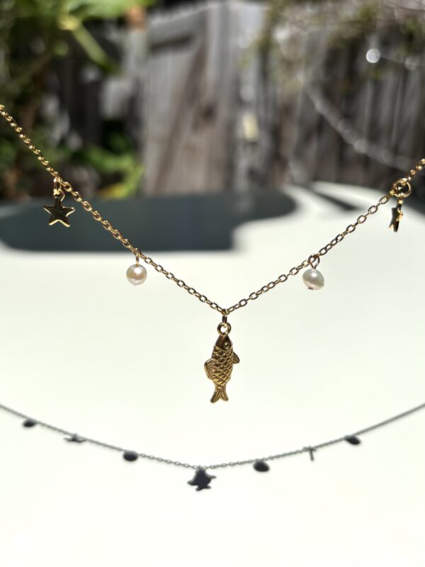 Boho Style Beach Collection - Fish Star Necklace/Pearl