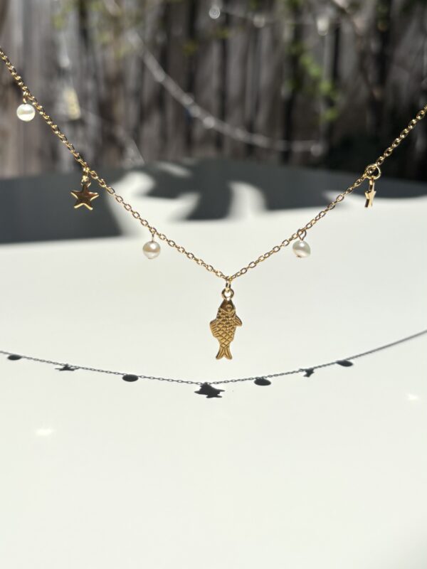 Boho Style Beach Collection - Fish Star Necklace/Pearl - Image 6