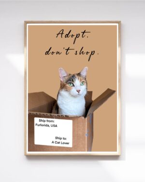 Original Art Print - Statement Cat Art/Adopt Don't Shop