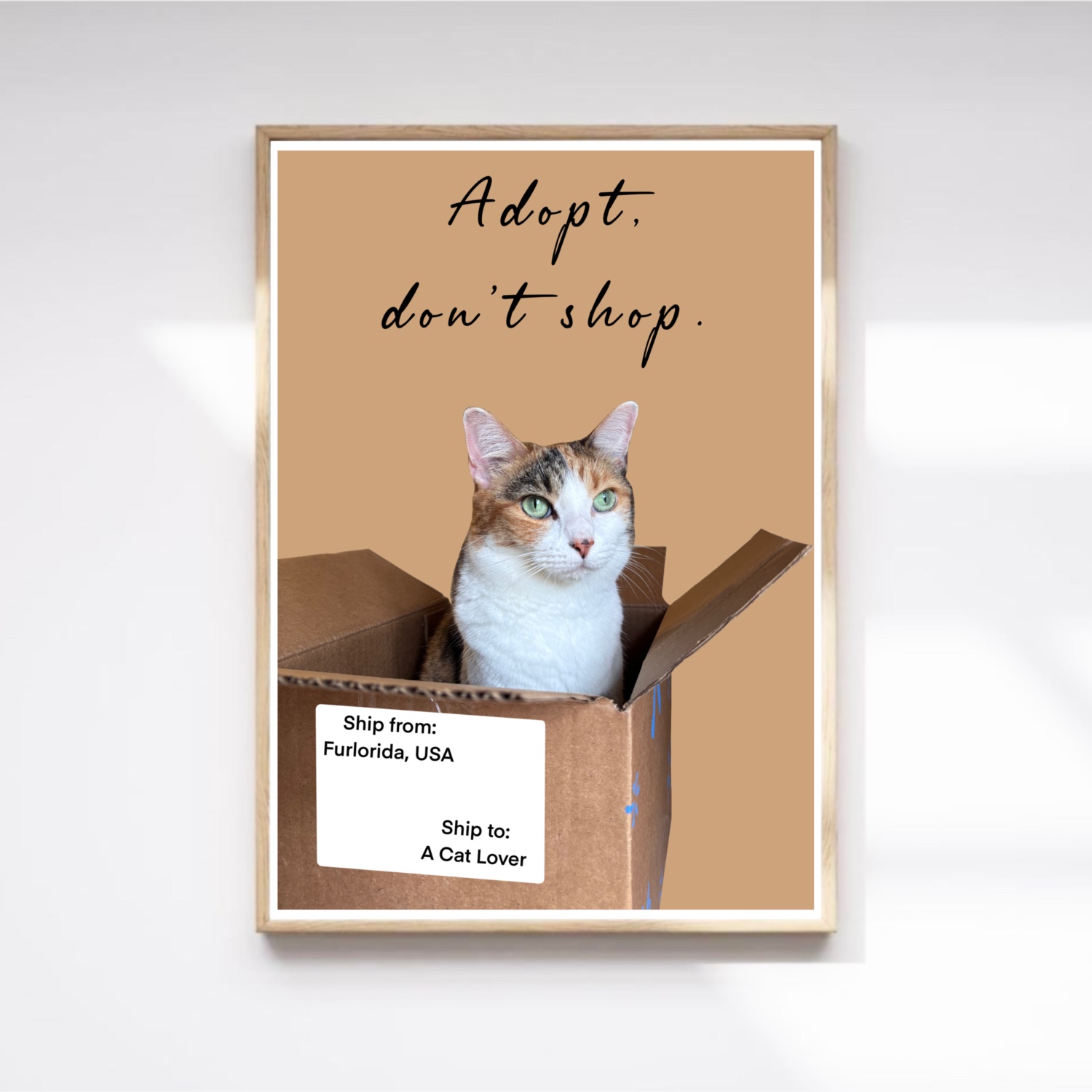 Original Art Print - Statement Cat Art/Adopt Don't Shop