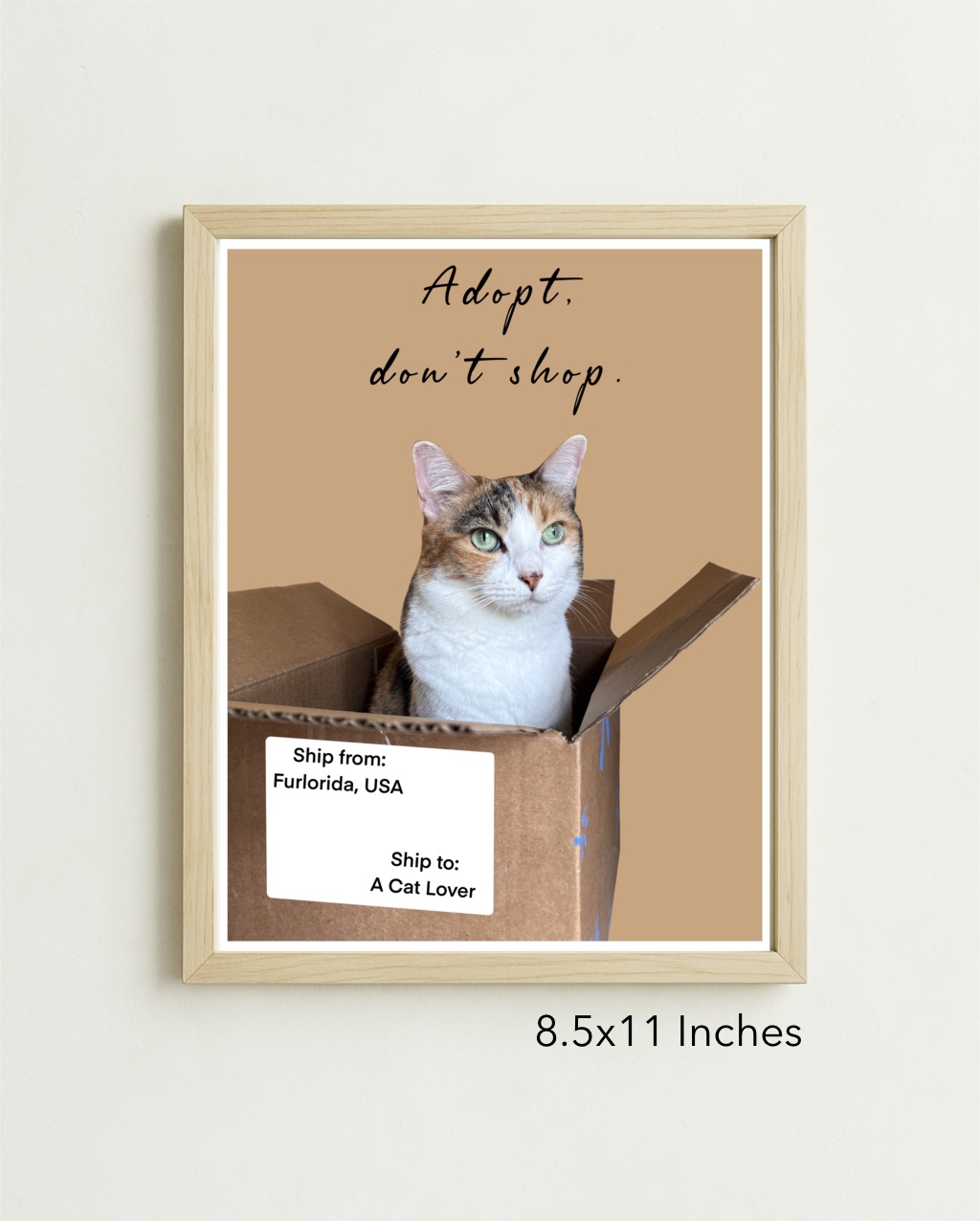 Original Art Print - Statement Cat Art/Adopt Don't Shop - Image 3