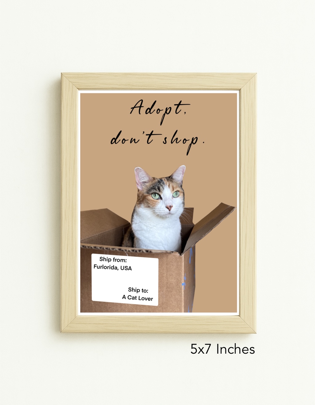 Original Art Print - Statement Cat Art/Adopt Don't Shop - Image 4
