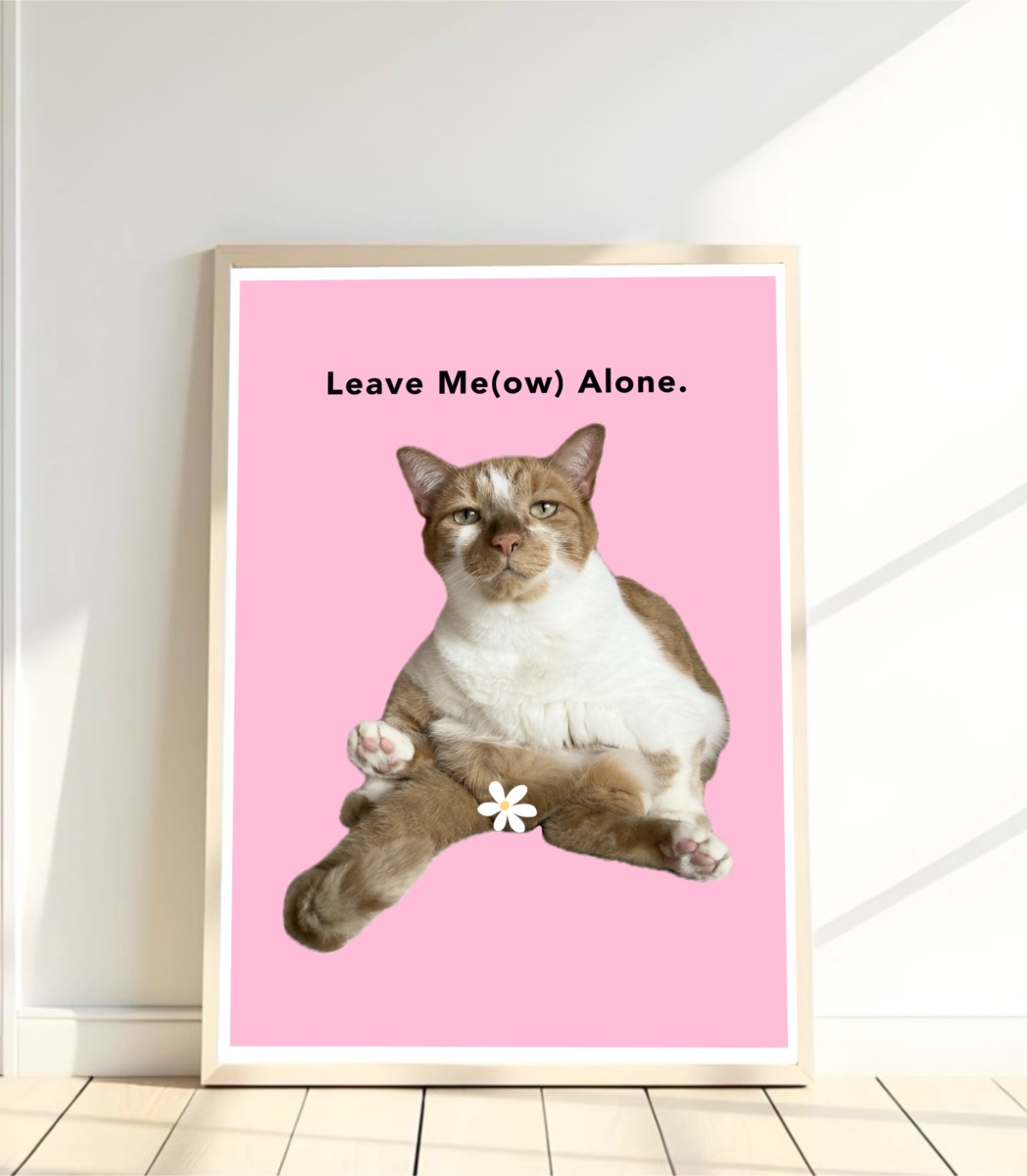 Original Art Print - Statement Car Art/ Leave Meow Alone
