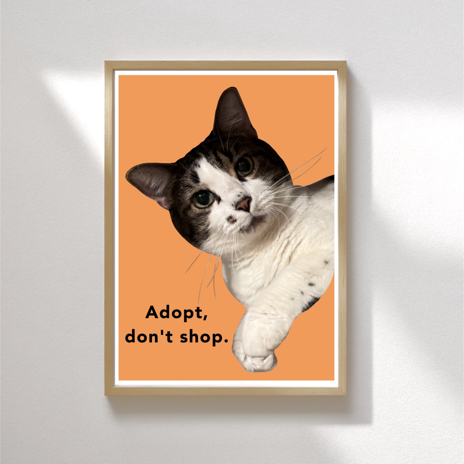 Original Art Print - Statement Cat Artwork/Adopt Don’t Shop