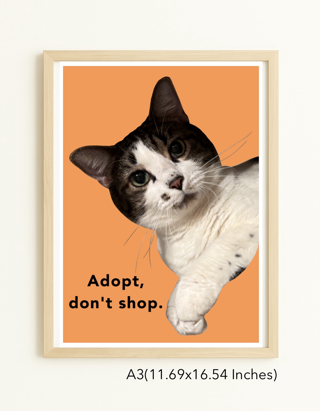 Original Art Print - Statement Cat Artwork/Adopt Don’t Shop - Image 2