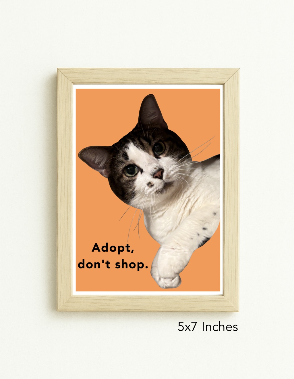 Original Art Print - Statement Cat Artwork/Adopt Don’t Shop - Image 4