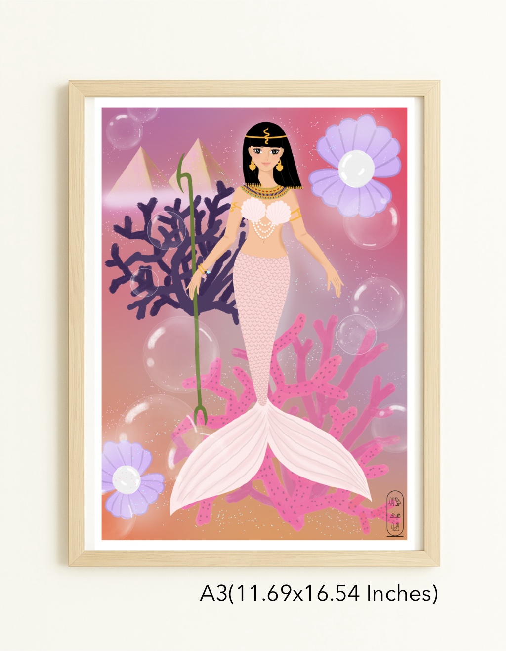 Original Art Print - Pastel Ocean World/Egyptian Mermaid - Image 7