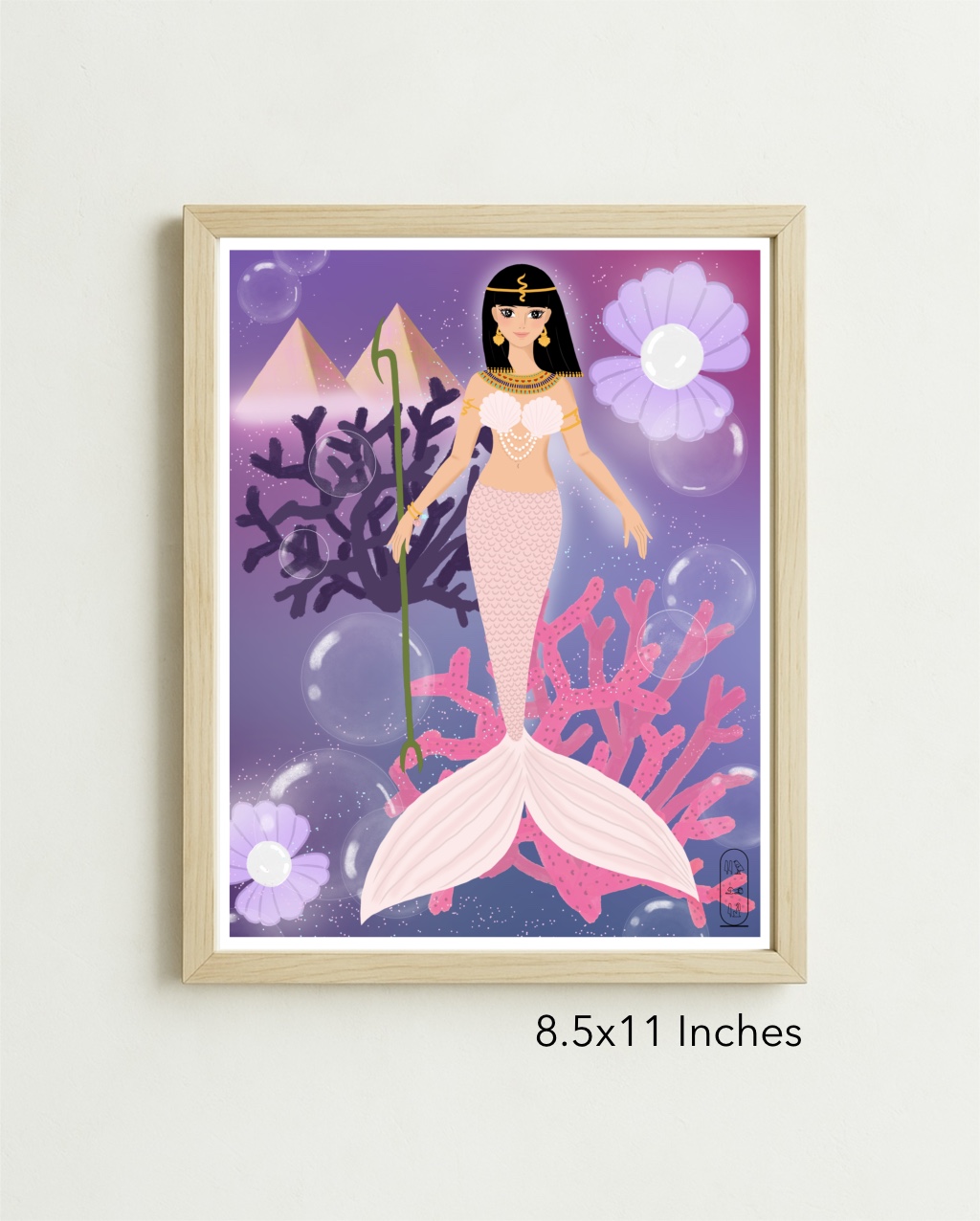Original Art Print - Pastel Ocean World/Egyptian Mermaid - Image 9