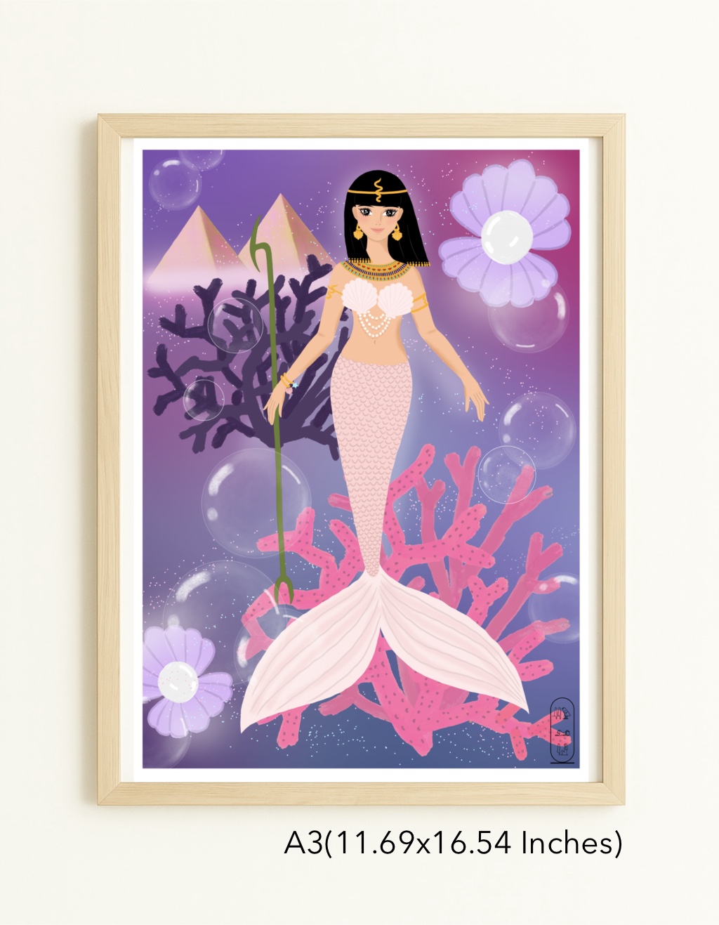 Original Art Print - Pastel Ocean World/Egyptian Mermaid - Image 10