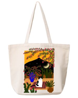 Canvas Bag - A Cat in a Moroccan Yard